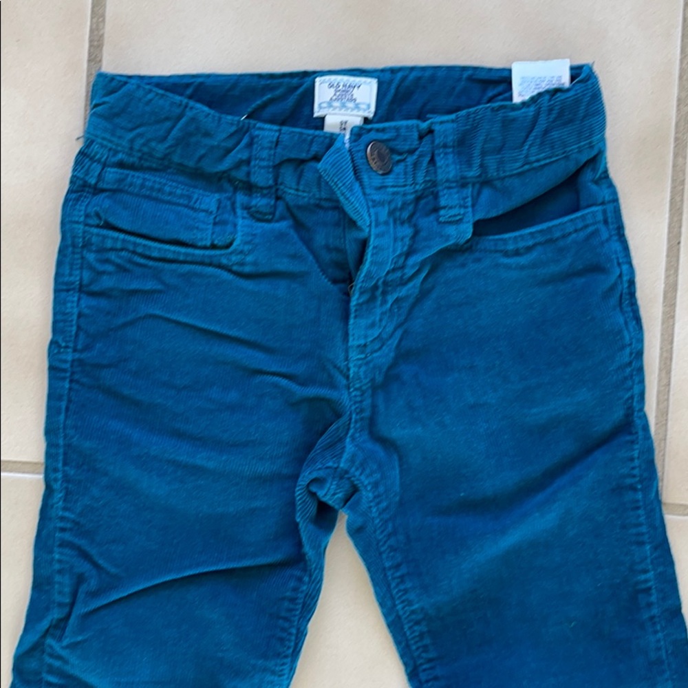 Teal blue corduroy pants